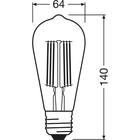 LED Edison E27 ST64 4W = 60W 840lm 3000K teplá biela 320° Ledvance žiarovka
