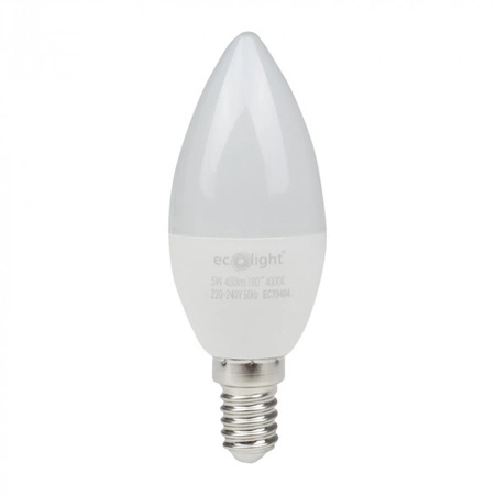LED žiarovka B37 E14 5W 450lm 4000K neutrálna biela Ecolight