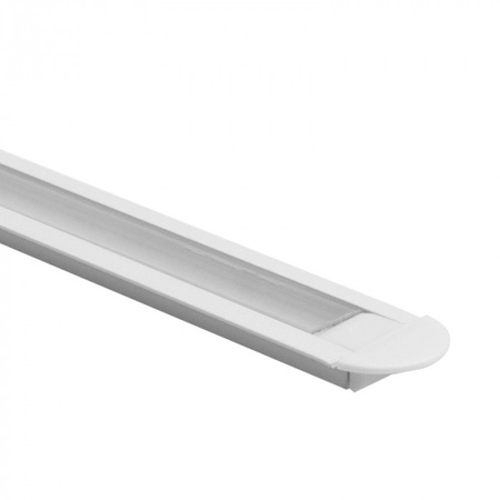 Hliníkový zapustený LED profil biely 2 m s priehľadným difúzorom pre LED pásy + krytky Ecolight série P