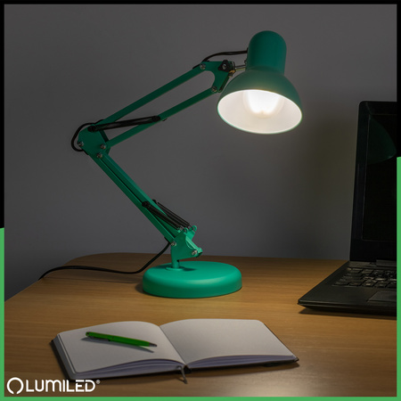 Stolová kresliaca lampa E27 TOBI Mint Lumiled + držiak na dosku