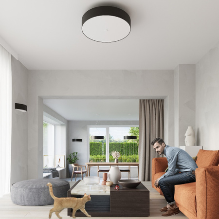 LED stropné svietidlo Plafond 6xE27 Kruhové svietidlo 80 cm čierne SKALA SOLLUX