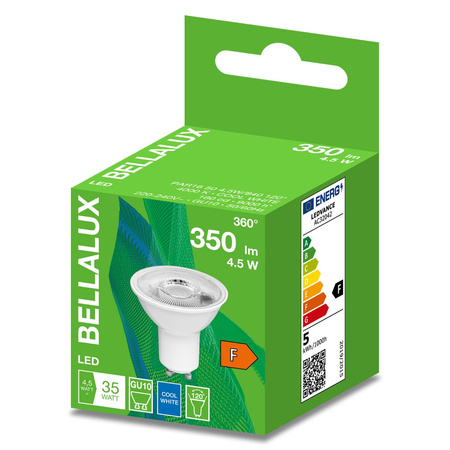LED žiarovka GU10 4,5W = 35W 350lm 4000K neutrálna biela 120° BELLALUX