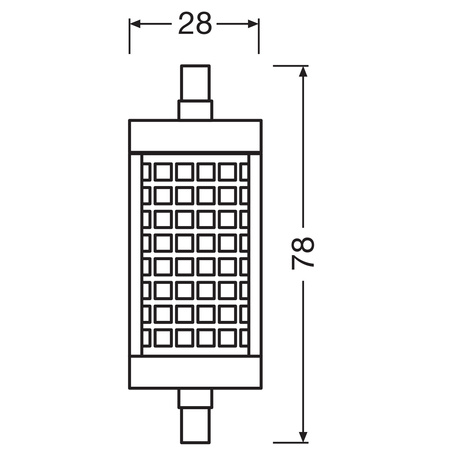 LED žiarovka v kapsuli R7s 12W = 100W 1521lm 2700K teplá biela 360° Dimmable LINE Osram