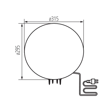 Vonkajšie guľové LED svietidlo E27 IP65 Ground Grey STONO Kanlux