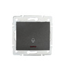 Spínač NO pre zvonček s osvetlením 10A Square Graphite LOGI Kanlux