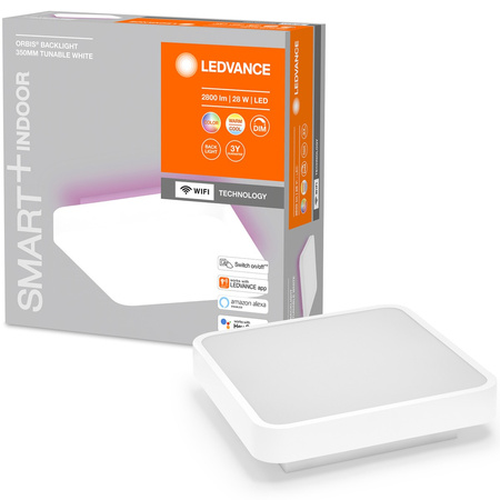 Plafond LED svietidlo na povrchovú montáž 28W 1700lm RGB CCT so stmievateľným podsvietením 35cm biele SMART+ WiFi Orbis Ledvance