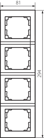 Strieborný LOGI Kanlux Štvorstranný vertikálny rám pre povrchovú montáž zásuvky