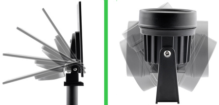 LED solárne záhradné svietidlo 3000K IP65 poháňané čiernym smerovým 3x reflektorom RAGUS LUMILED