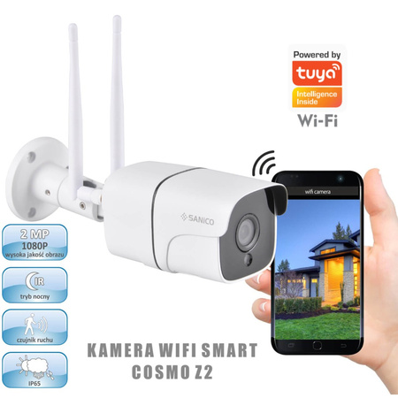 Vonkajšia kamera IP65 Full HD 2Mpx Tuya SMART WIFI Sanico Goldlux