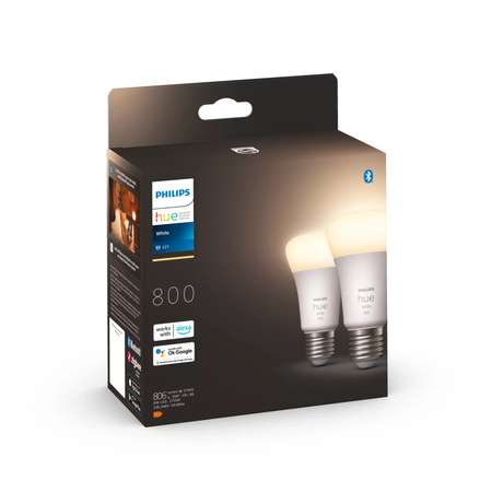 2x LED žiarovka E27 A60 9W = 60W 800lm 2700K teplá biela SMART Smart Bluetooth ZigBee White Philips HUE