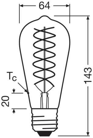 Dekoratívna LED žiarovka ST64 Edison E27 8,8W = 60W 806lm 2400K teplá biela 300° Dimmable Vintage 1906 Osram