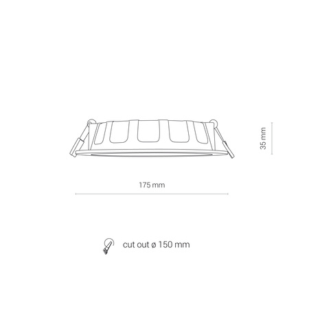 LED zapustené stropné svietidlo 16W 1600lm 4000K, neutrálna biela vodotesné IP44 CL KOS 8776 Nowodvorski