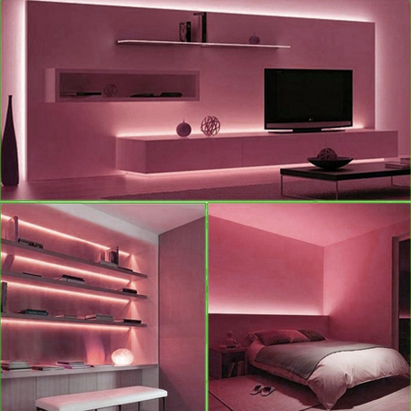 LED pásik COB 9W/m 480LED/m 12V ružový IP20 Roll 5m Ecolight