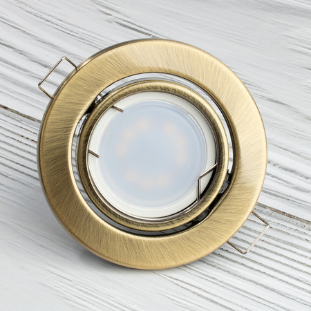 Svietidlo HALOGEN na zapustenú montáž Pohyblivé okrúhle svietidlo GU10 MR16 zo starého plechu