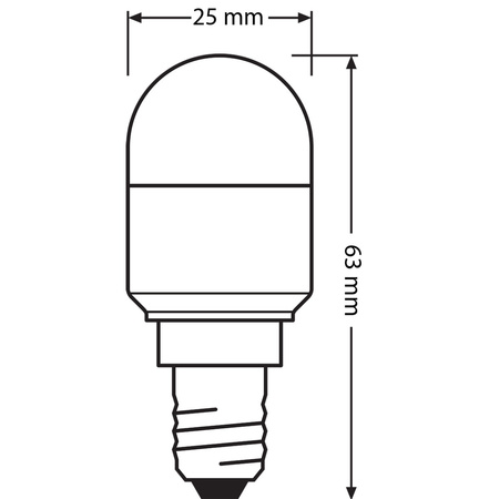 LED žiarovka T25 Tubular E14 2,3W = 20W 200lm 6500K studená biela 160° SPECIAL Osram