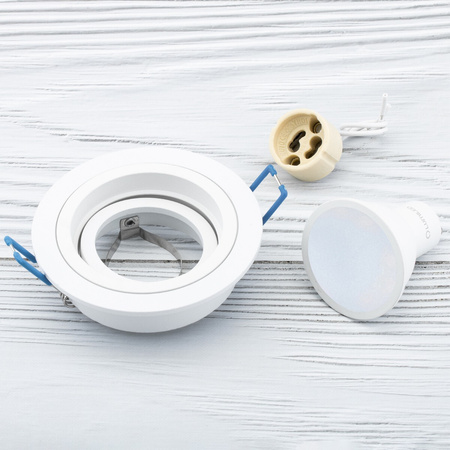 Svietidlo HALOGEN GU10 MR16 Circular White CASSIO LUMILED + LED žiarovka GU10 6W = 60W 580lm neutrálna biela