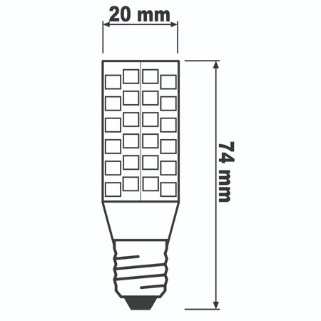 LED žiarovka E14 Tubular T25 10W = 75W 970lm 6500K studená biela 320° LUMILED