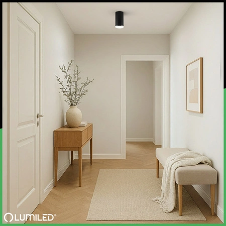 LED reflektorové stropné svietidlo Spot Tuba GU10 IP44 ADERO Black Lumiled