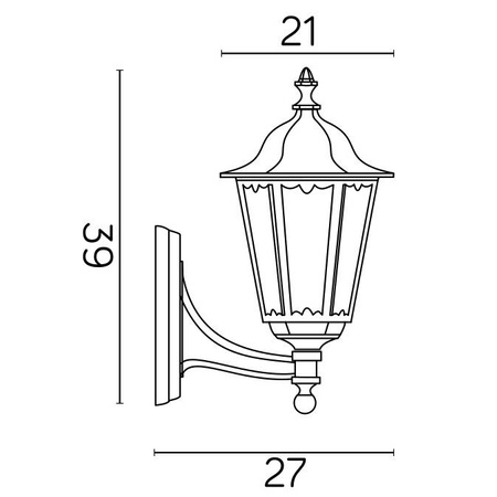 Vonkajšia záhradná lampa fasádna KINKIET LED Retro Midi K 3012/1/M g E27 Su-Ma