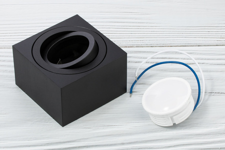 HALOGEN TUBE Spot Movable Square Black 50mm + LED 7W 4000K kazeta AMAT-S LUMILED