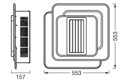 Plafond LED povrchová montáž 55W 3100lm 3000K - 6500K CCT stmievateľná biela 55,5cm stropná ledvance