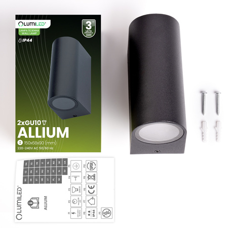 Záhradné nástenné svietidlo Vonkajšie svietidlo 2xGU10 Black