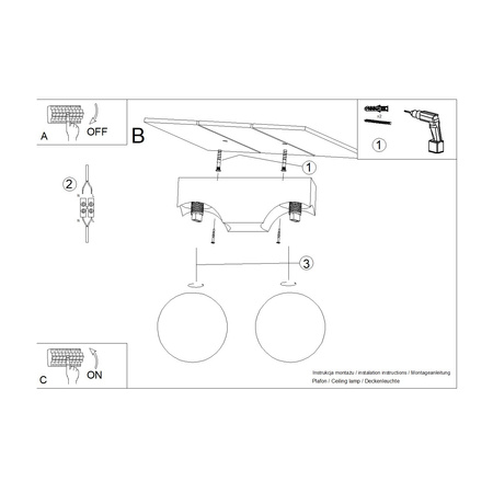 Stropné svietidlo 2x G9 prírodné drevo BULBO Peach Puff SL.1683 Sollux