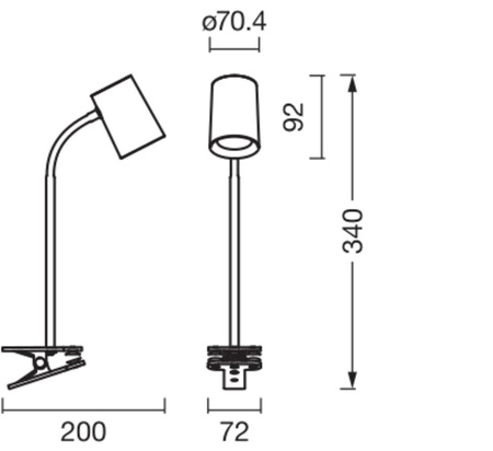 Stolová lampa stojaca GU10 sivá USB-C Kancelárska linka Ledvance