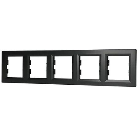Horizontálny 5gangový rám pre 5gangový zásuvkový systém Asfora antracit