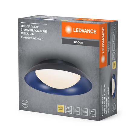 Stropné svietidlo do kúpeľne 19W 1000lm 3000K, teplá biela Black Blue Stmievateľné Obris Ledvance