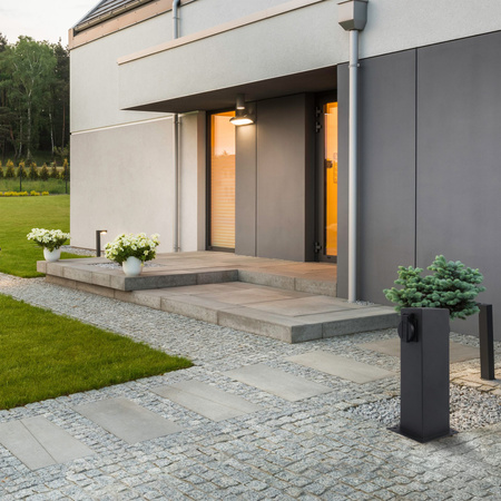 Záhradné svietidlo LED vonkajšie stožiarové stojace sivé IP44 Elektri Sanico Goldlux