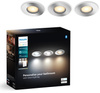 3x zapustené LED svietidlo Hermetic IP44 do kúpeľne 4,2 W 400lm IP44 White Ambiance TW Chrome Smart SMART Zigbee Bluetooth Adore Philips HUE