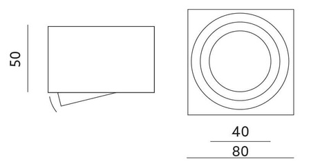 HALOGEN TUBE Spot Movable Square White 50mm + LED 7W 4000K AMAT-S LUMILED insert