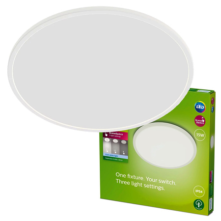 Záhradná lampa LED Plafon 15W 1500lm 4000K IP54 SceneSwitch White SuperSlim Philips