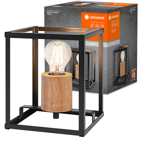 Stolná lampa Stolné svietidlo Stojace dekoratívne E27 Čierna hnedá USB-C Dekor Ledvance