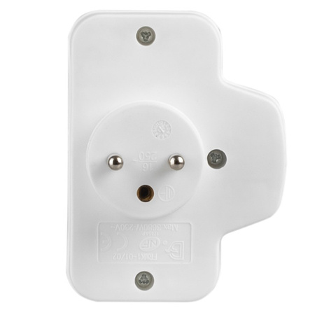 Rozdeľovač elektrickej siete 2x 2P+0 Zlodej 2 zásuvky s uzemnením + vypínač VAYOX