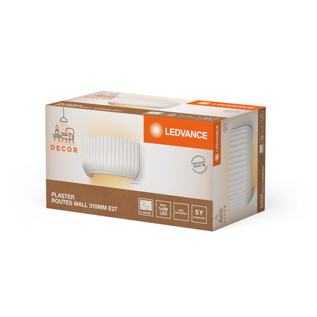 Dekoratívne nástenné svietidlo Nástenná povrchová montáž E27 Biela Dekor Ledvance