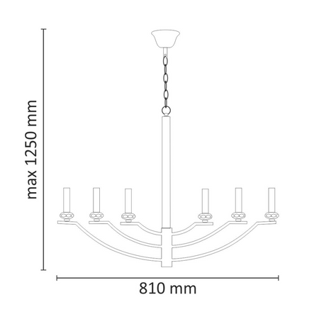 Dekoratívne závesné stropné svietidlo 6x E14 Black Hims Sanico Goldlux