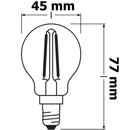 LED žiarovka P45 guľka E14 2,8W = 25W 250lm 2700K teplá biela 320° Dimmable Retrofit Filament CLASSIC Osram