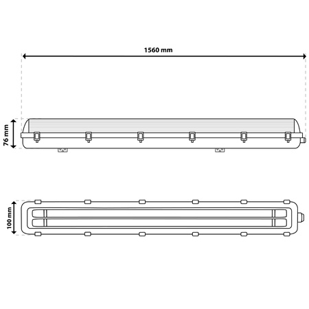 LED nehorľavé svietidlo 150cm T8 G13 IP65 HERSO Lumiled