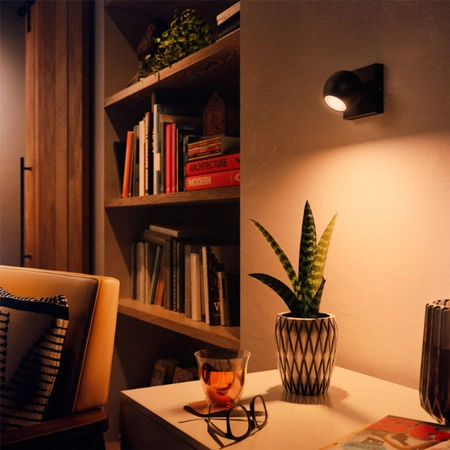 LED reflektorové nástenné svietidlo 5W 350lm IP20 White Ambiance TW Black Smart SMART Zigbee Bluetooth Buckram Philips HUE