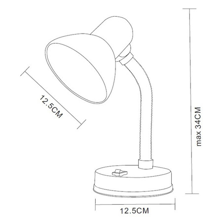 Stolná stolná lampa Nastaviteľné školské nočné svetlo E27 Copper