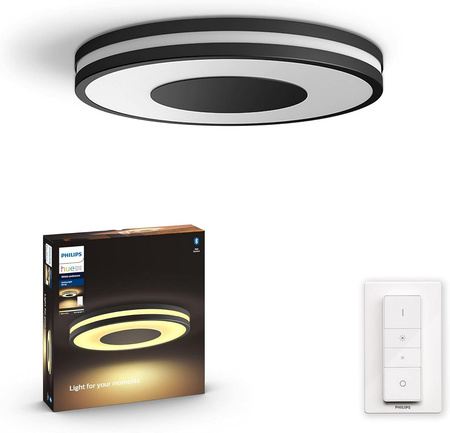 Plafond LED stropné svietidlo na povrchovú montáž 22,5 W 2500 lm IP20 White Ambiance TW Black 34,8 cm Smart SMART Zigbee Bluetooth Being Philips HUE