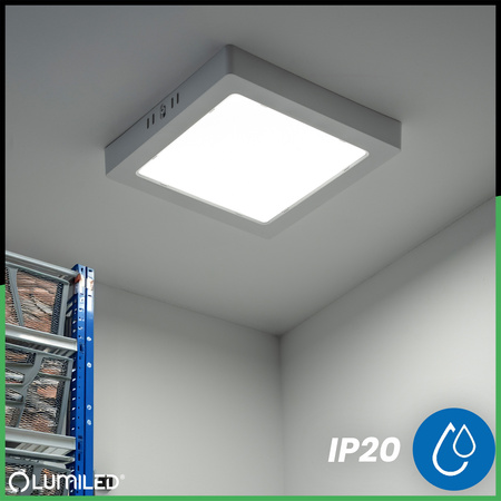 LED stropné svietidlo na povrch 18W Square 4000K GLOW White LUMILED