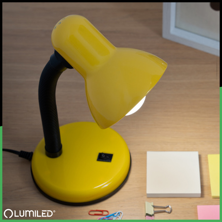 Nastaviteľná stolová lampa SARA Školské nočné svetlo E27 Žltá LUMILED