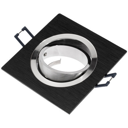 Svietidlo HALOGEN na zapustenú montáž Pohyblivé štvorcové svietidlo Black Brushed GU10