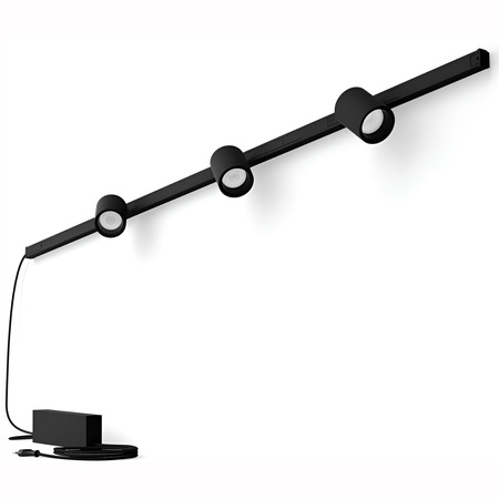 Sada nástenného osvetlenia Rail Kit 150 cm + 3x LED reflektor 15,6 W 1530 lm IP20 biely a farebný Ambiance RGB + TW Black Smart SMART Zigbee Bluetooth Perifo Philips HUE