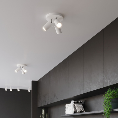 SPOT TUBA Reflektor 3x GU10 Pohyblivé trubicové biele moderné kruhové stropné svietidlo Sollux