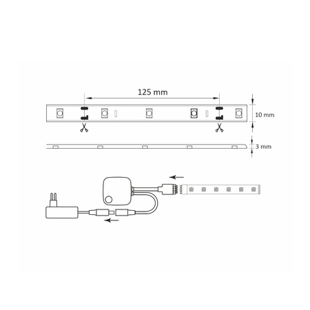 Wifi Tuya 20W LED pásik 1700lm 3000-6000K RGBW CCT 120° IP65 Stmievateľný WIFI SMART Sanico Goldlux