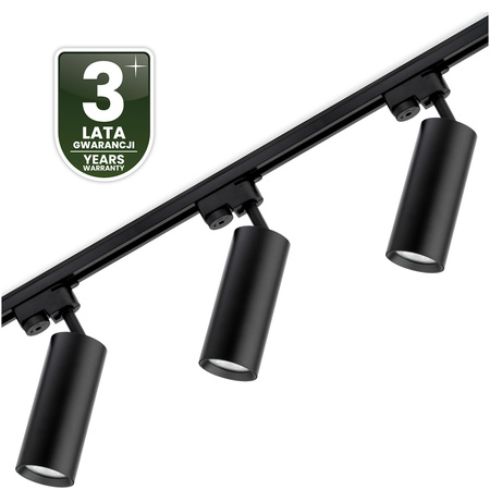 Sada prípojníc na osvetlenie 1,5 m + 3x RITI GU10 čierna LUMILED reflektor